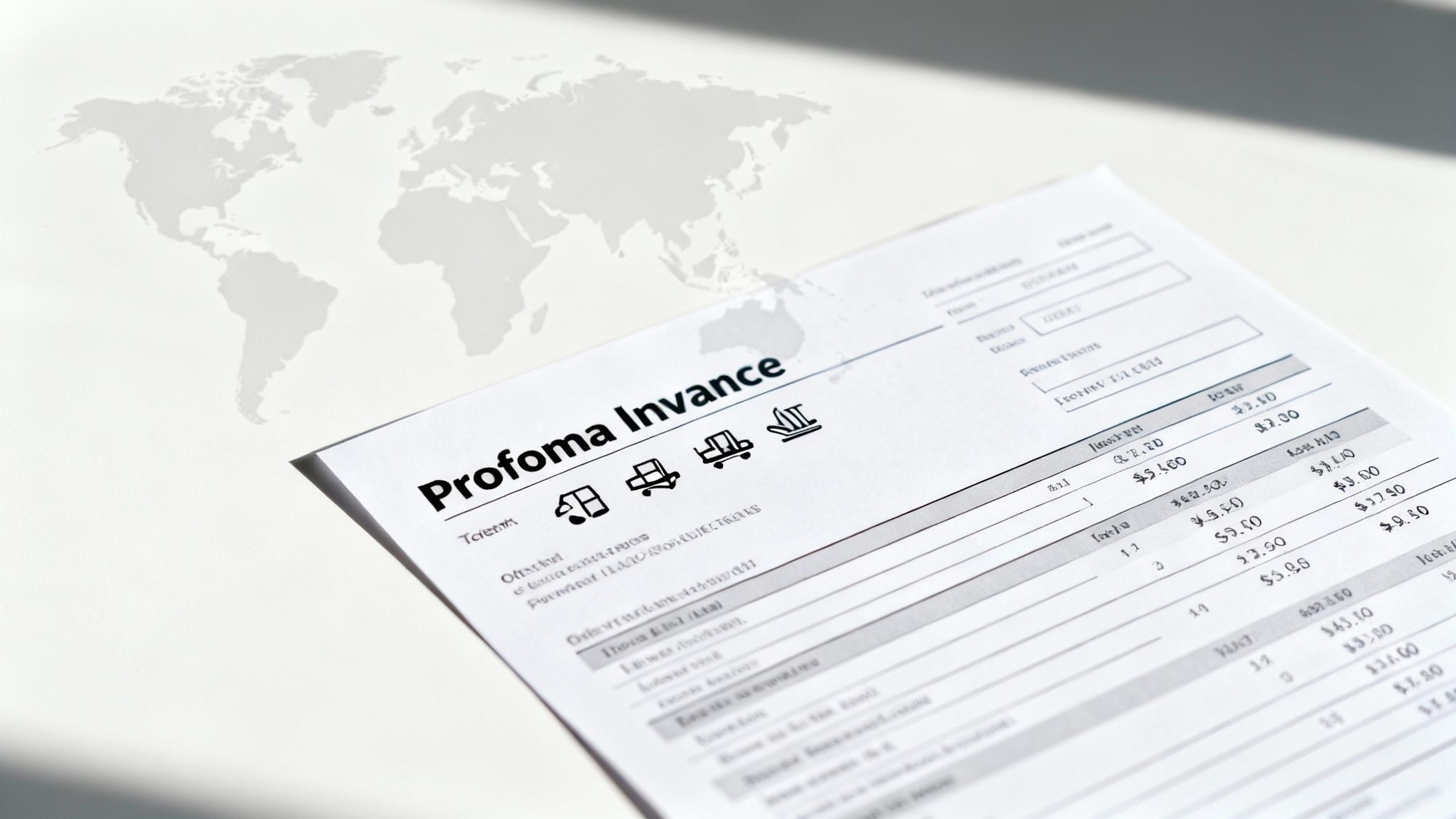 A person reviewing a document with financial charts and figures, representing a proforma invoice.