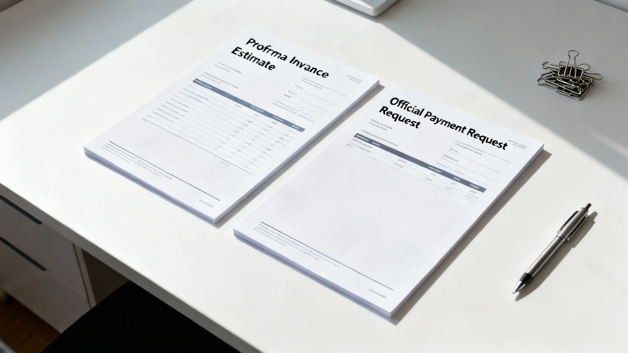 A desk with an open laptop, a calculator, and documents, representing financial planning.