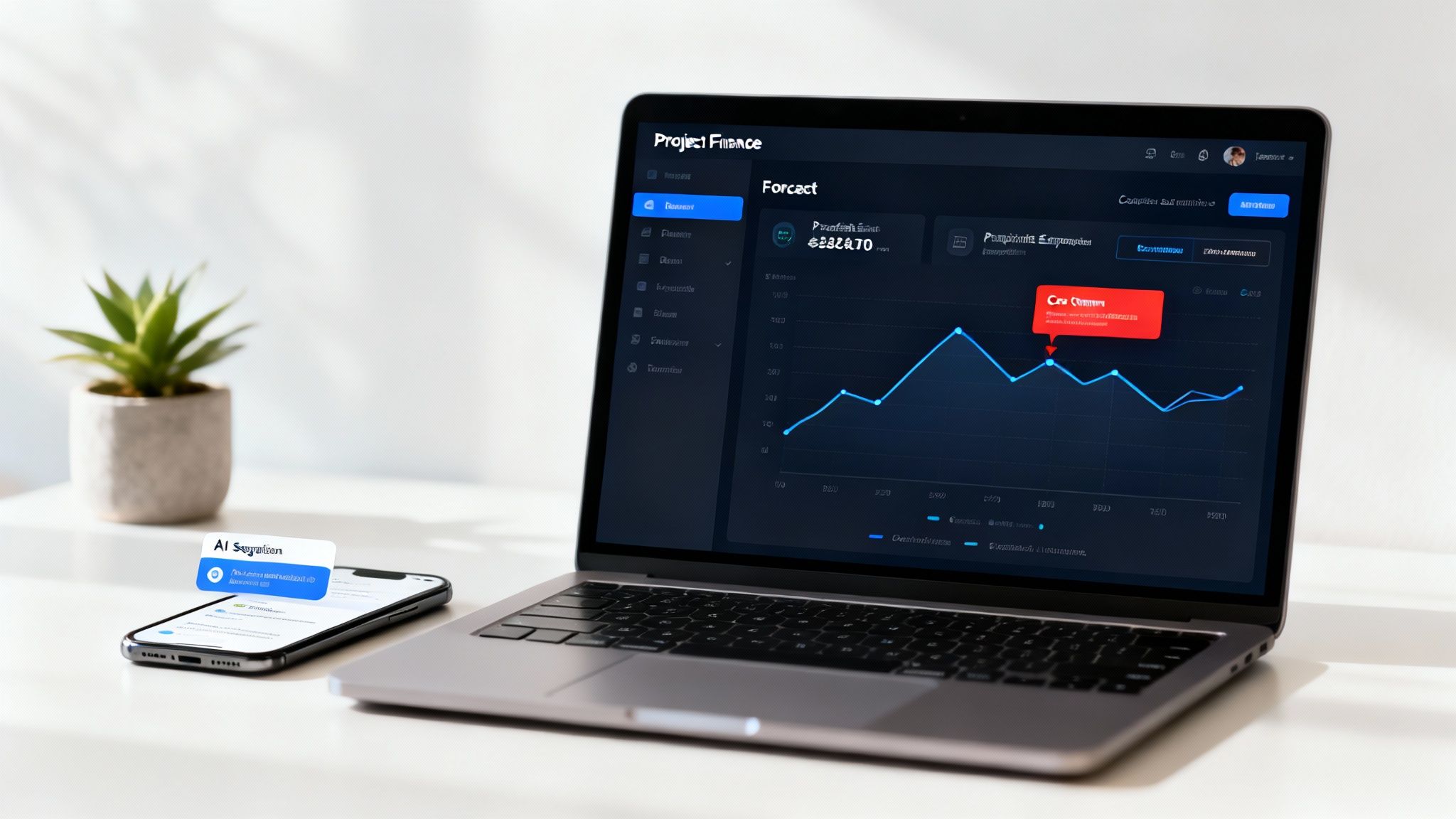 A person using a tablet to analyze financial data charts that are floating holographically above it.