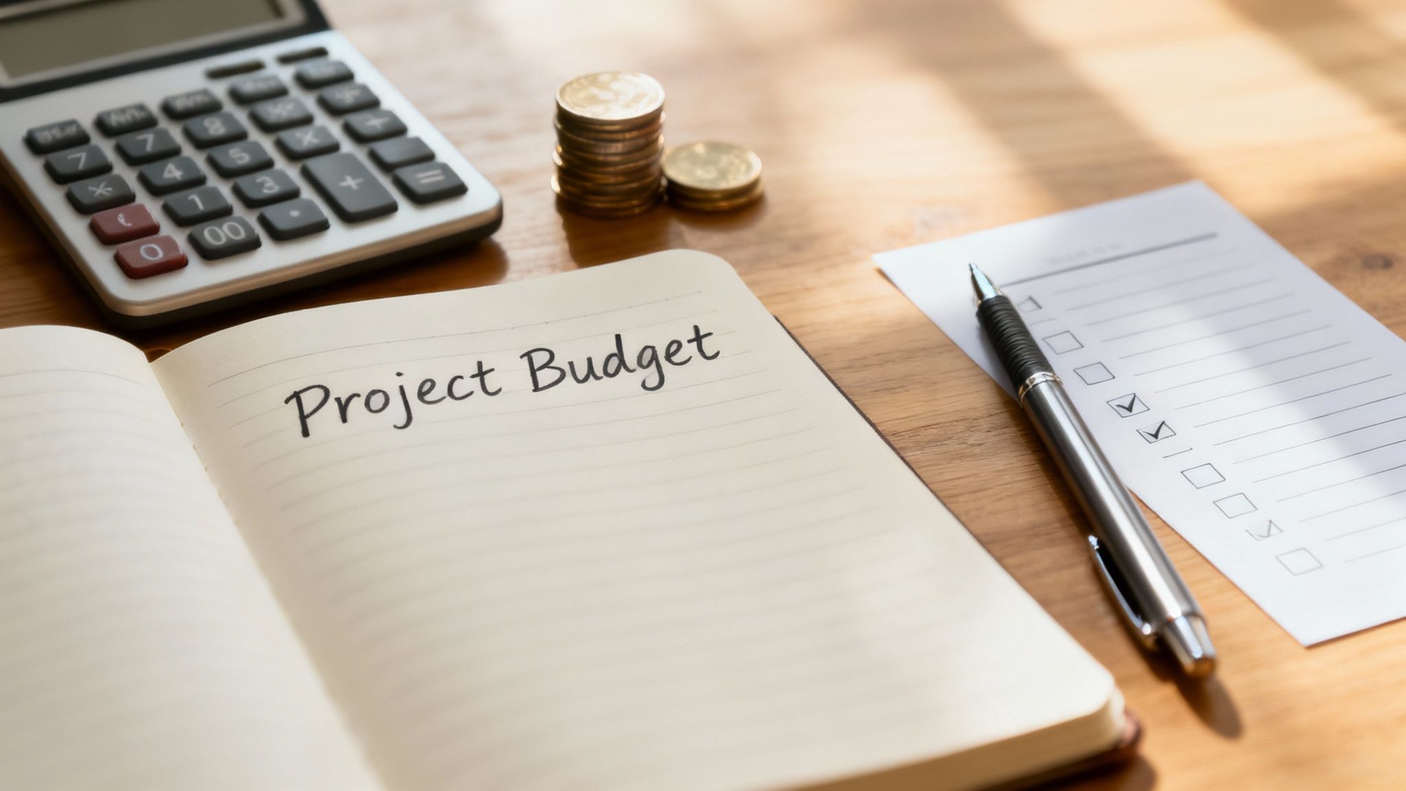 A professional team collaborating on financial documents in a modern office setting, representing project management success.